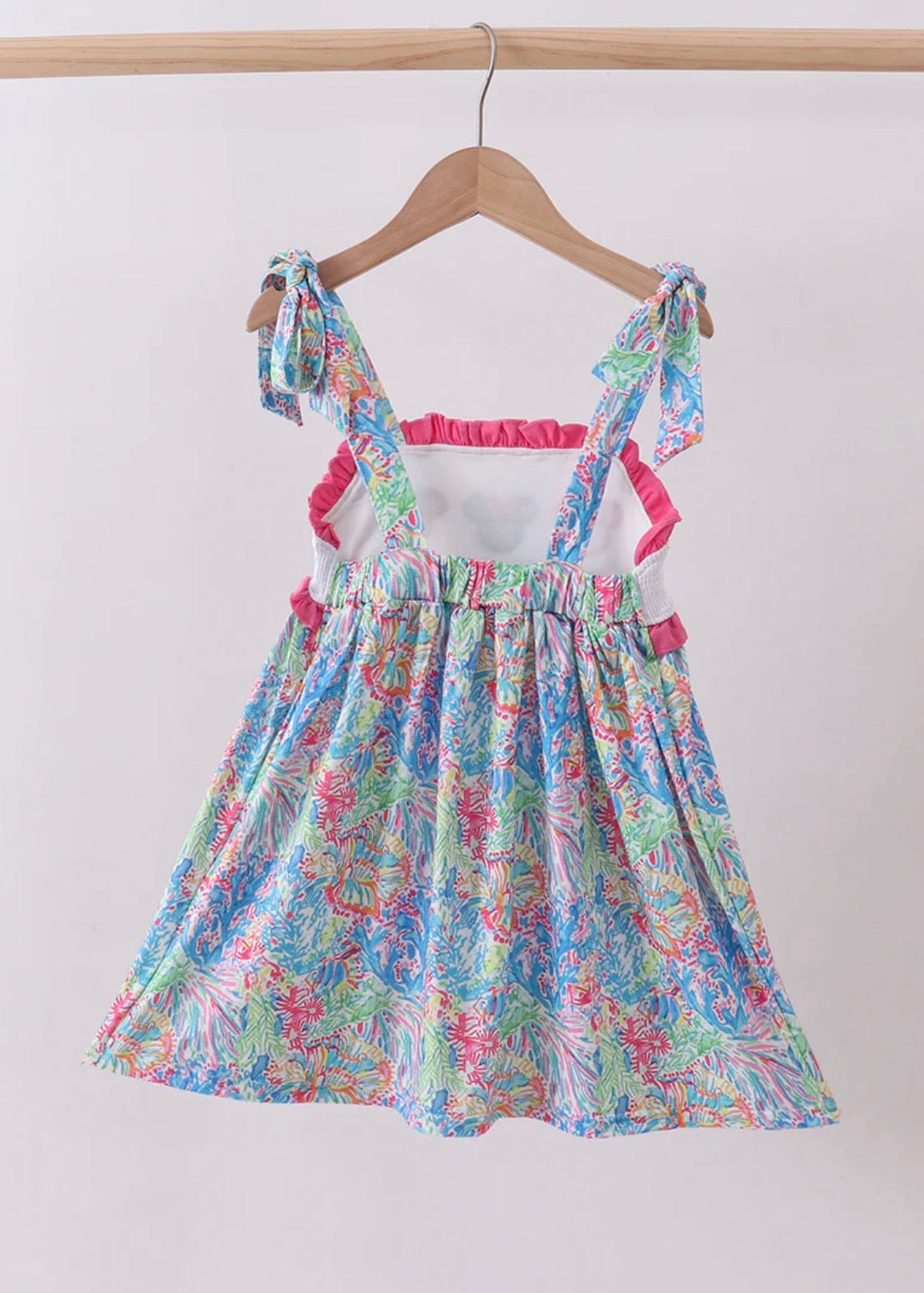 Ocean Floral Smocked Dress