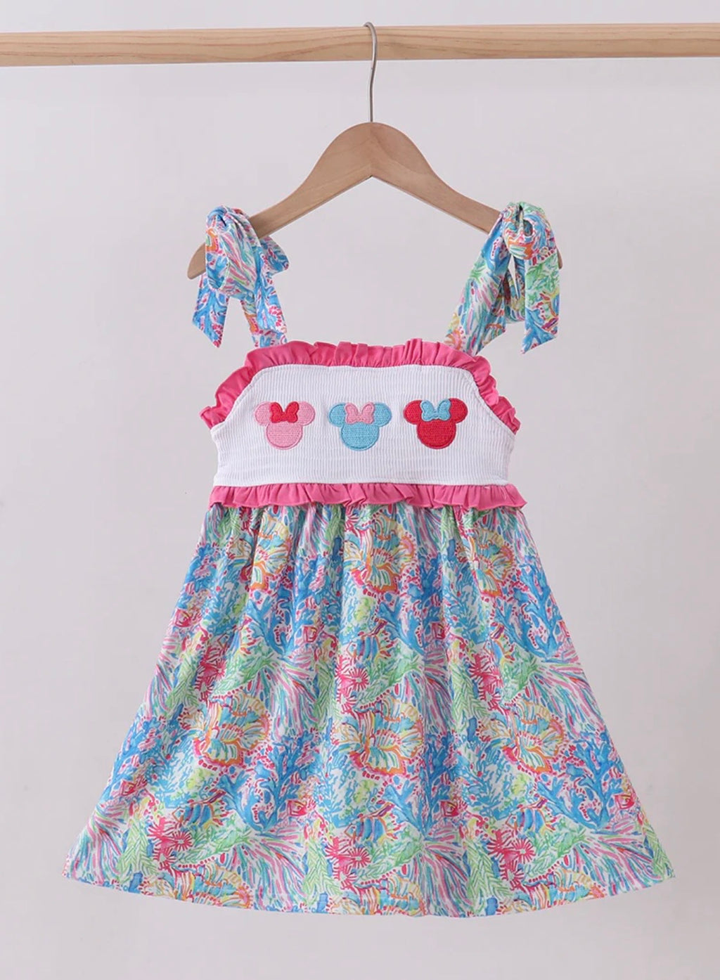 Ocean Floral Smocked Dress