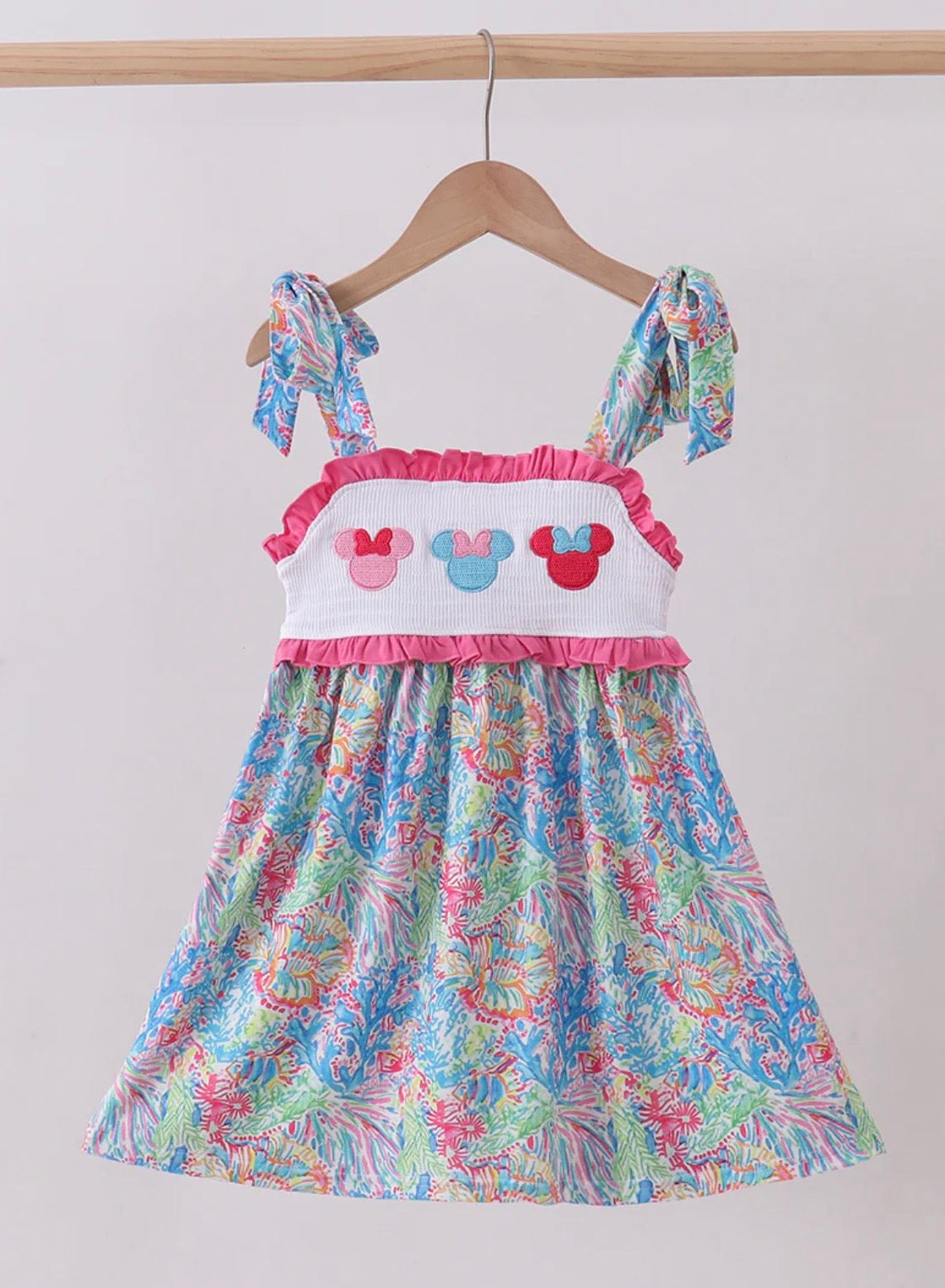 Ocean Floral Smocked Dress