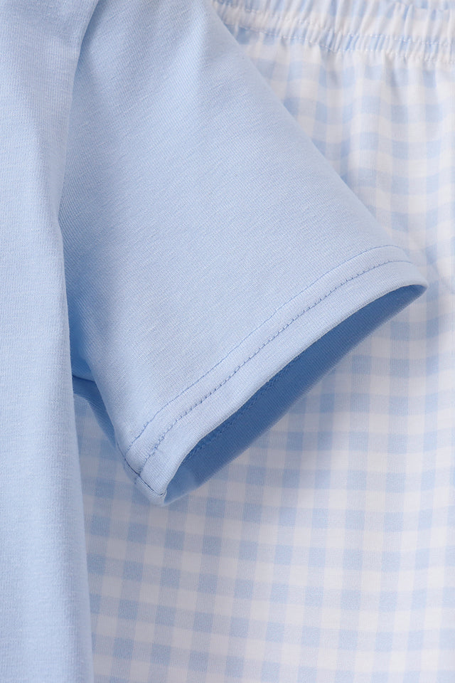 Blue Halloween Gingham Set