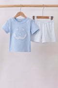 Blue Halloween Gingham Set