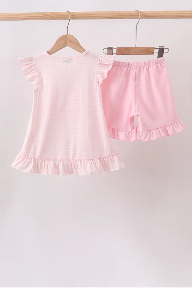 Pink Halloween Gingham Set