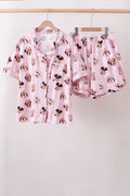 Pink Chekered Mouse Bamboo Pajama Set