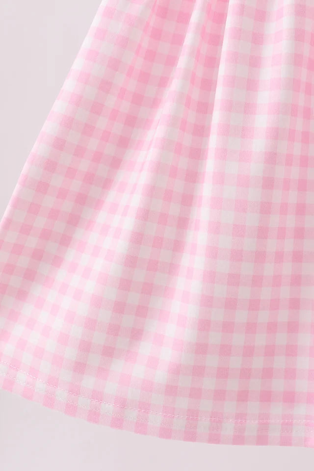 Pink Halloween Gingham Cutout Dress