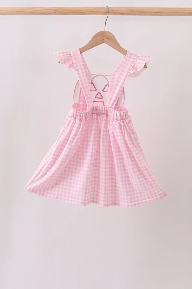 Pink Halloween Gingham Cutout Dress