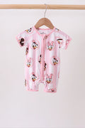 Pink Checkered Mouse Bamboo Romper