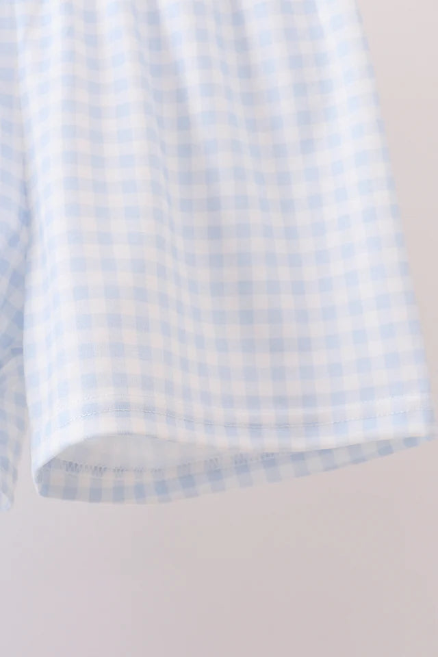 Blue Halloween Gingham Set